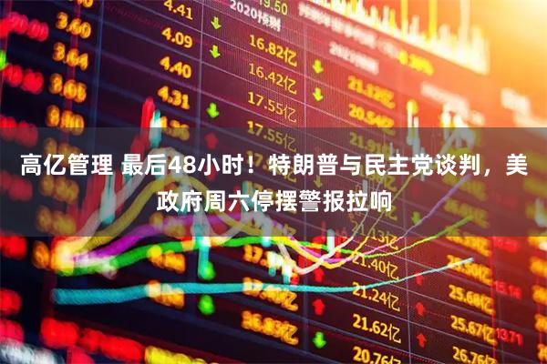 高亿管理 最后48小时！特朗普与民主党谈判，美政府周六停摆警报拉响