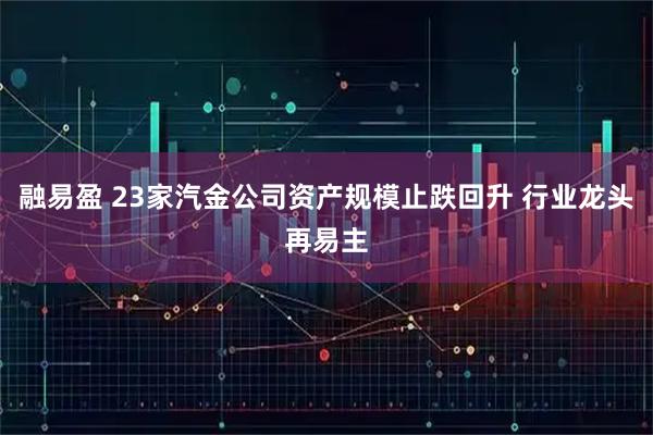 融易盈 23家汽金公司资产规模止跌回升 行业龙头再易主