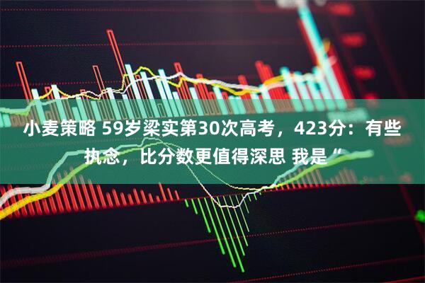 小麦策略 59岁梁实第30次高考，423分：有些执念，比分数更值得深思 我是“